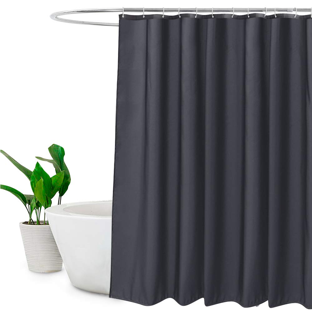 EurCrossDark Grey Extra Long Shower Curtains 210cm drop, Polyester Bathroom Shower Curtain Water-Repellent Mildew-Free, 180 x 210cm