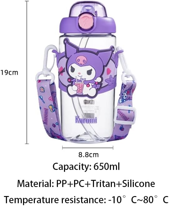 Miniatura 5 de Botella de agua de anime para mujeres y niñas, bonita taza de agua aislada, copa deportiva, escuela, al aire libre, viajes, regalo de cumpleaños,