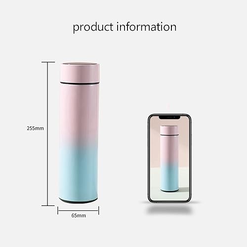 Miniatura 7 de Botella de agua, botella de infusor de té, botella de agua, taza de viaje con pantalla táctil LCD inteligente, mantiene el calor o el frío, taza