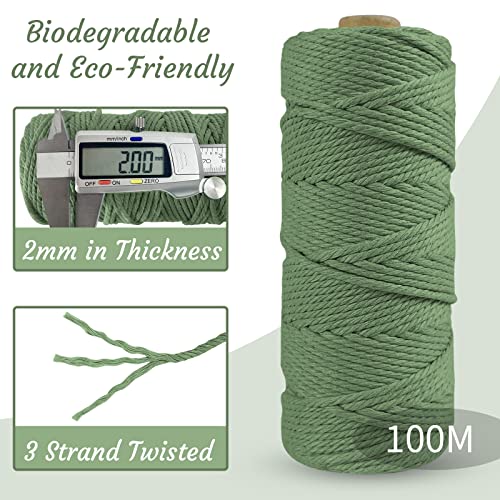 LEREATI Macrame Cord 2mm x 100m, Thick Macrame Rope Natural Cotton Rope Craft String - Image 3