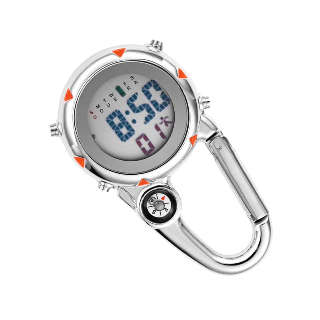ifundom Gancio in Acciaio Inossidabile Orologio in Acciaio Inossidabile Orologio per Esterno Clip Sull'orologio Attenzione All'arrampicata Accessorio Orologio Orange