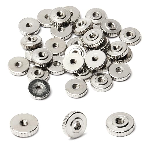 MroMax ローレットナット M3 ツマミナット 薄型タイプ サムナット 刻み付きサムナット 親指ナット 平頭ローレットナット ローレットサムナット ニッケルメッキ 炭素鋼 シルバー 径30mm 高さ8mm 5個入り (30個入り, M3*3*Φ11(ニ