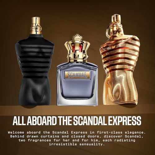Image of Jean Paul Gaultier Scandal Pour Homme Eau de Toilette for Men - Long Lasting Amber Woody Men's Cologne with Clary Sage, Tonka Bean and Vetiver - Designer Fragrance Spray