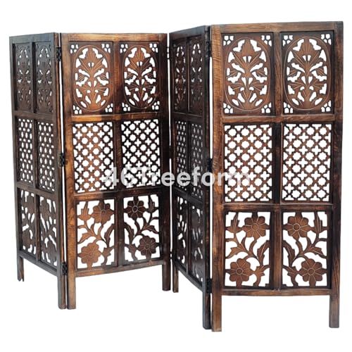 Image of Wooden Room Partition /Screen /Room Divider /Room Separator for Livng Room Bedroom Home Office Restarurant Hallway 20Inches Wide (4 Panel 4 Feet)