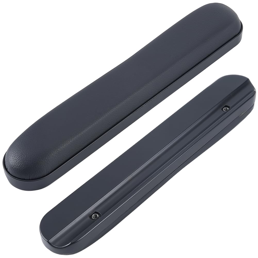 2 Pezzo Universale in Pelle PU per Braccioli per Sedia A Rotelle 35cm di Lunghezza Bracciolo Imbottito Morbido Ergonomico Nero Cuscino di Ricambio con Viti Sedia A Rotelle Scrivania Gir