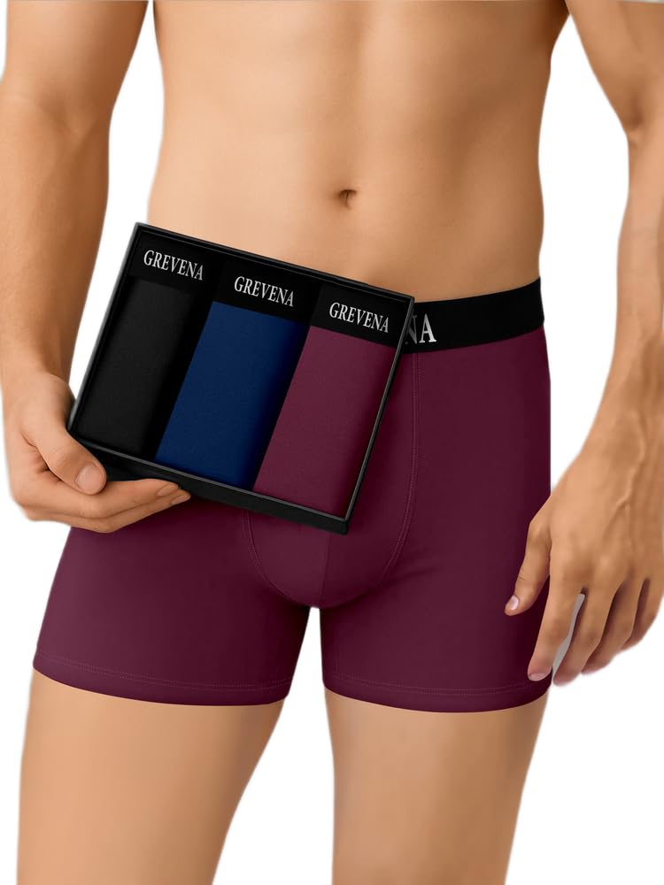 grevena Men's Multicolor 3pack Boxer Briefs Premium Nylon Comfort Support | Size L Multicolour-picture-50
