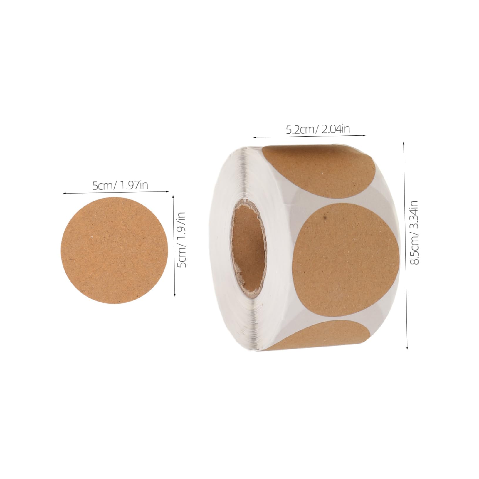 Etichette Adesive Rotonde Kraft 3 Pezzi, Sigilli | Formato Circolare 3, 34 Pollici, Scrivibili e Rimovibili, per Confezioni e Piccole Attività