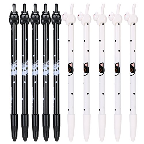 Ballpoint Pens 0.38mm Medium Point Pens Black Ink Cute Cat Pen Gel Ink Pen Ball Point Pens Black Ink Pen Gel Ink Black Fine Pens Fine Point Pens Ballpoint Pen for Writing