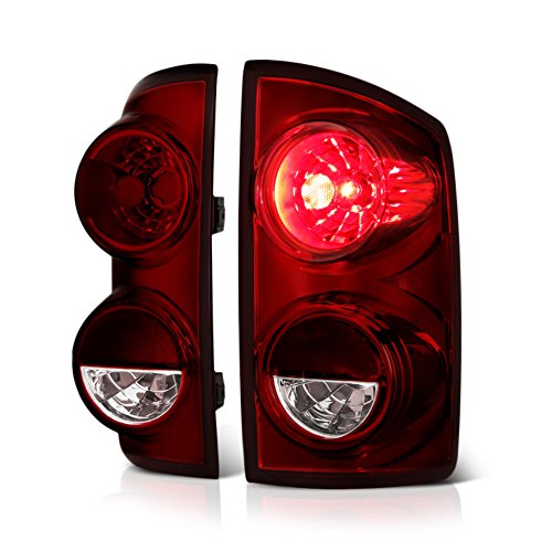 VIPMOTOZ Smoke Red Lens OE-Style Tail Light Lamp Assembly For 2007-2009 Dodge RAM 1500 2500 3500 Pickup Truck - Driver & Passenger Side