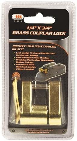 IIT 16910 Brass Trailer Boat Rv Coupler Receiver Lock Hitch Lock with 2 Keys