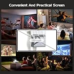 Projector with Two-way Bluetooth, Mini Projector with Projector Screen, Full HD 1080P Portable Video Projector, Home Movie Projector Compatible with HDMI/USB/Smartphone - Image 2