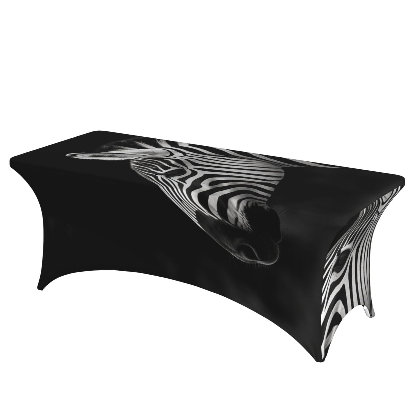 Nappe extensible zébrée anti-pli pour table rectangulaire 1m80 de fête et banquet