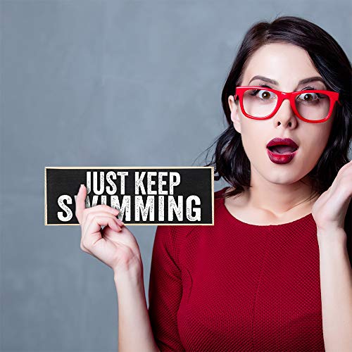 Keep Swimming -Inspirational Gifts For Women - Rustic Wooden Sign - Great Office Decorations for Work, Cute Desk Decor, Gift for Her or Him, Encouragement Gifts for Women & Men, Motivational Gifts - Image 7