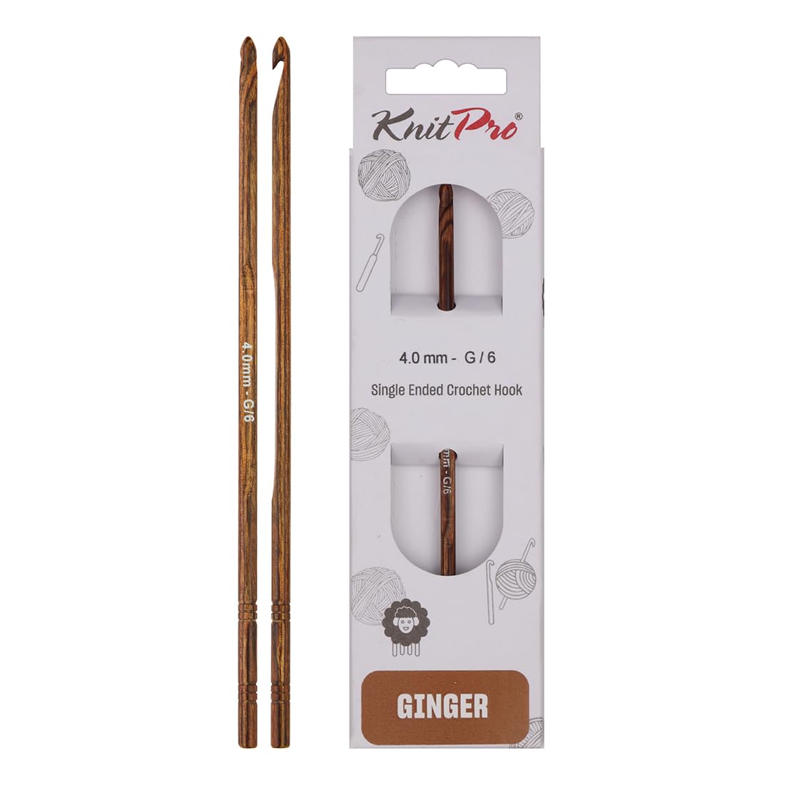 KnitPro Ginger Single Ended Crochet Hook | 4.00mm