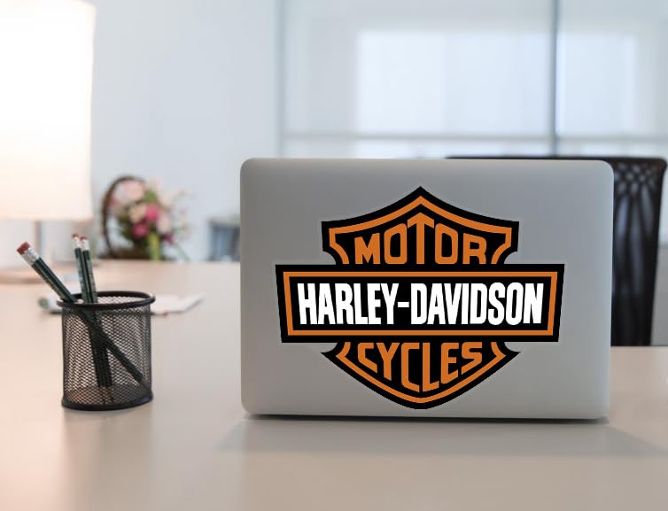 Image of Harley Sticker Davidson Decal Bar & Shield Extra Large Trailer Logo (2Pack, Width 6in) Premium Waterproof Removable