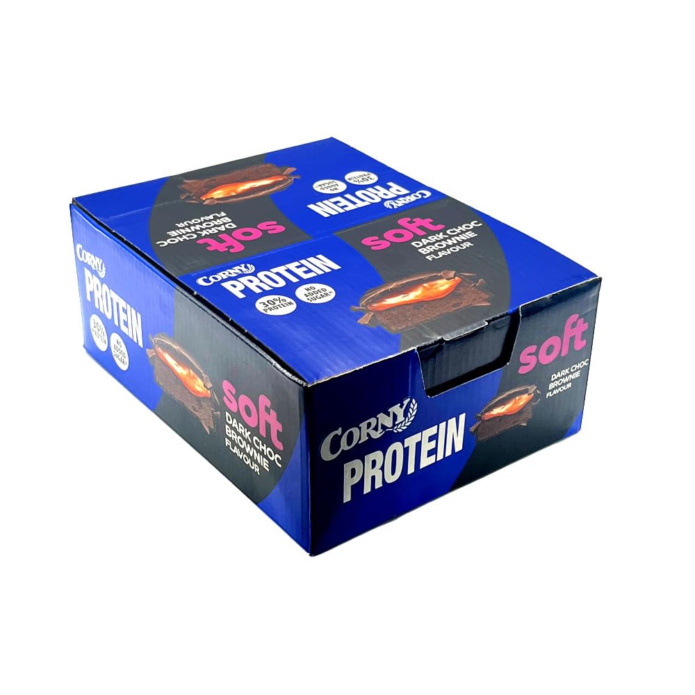 Corny Protein Riegel Soft Dark Choc Brownie Flavour, Kiste mit 12x 45g