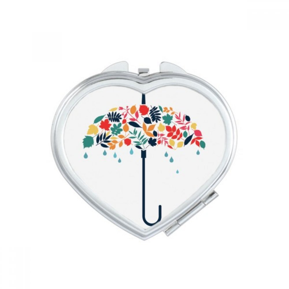 Miroir compact portable avec motif pluie pour retouches maquillage faciles