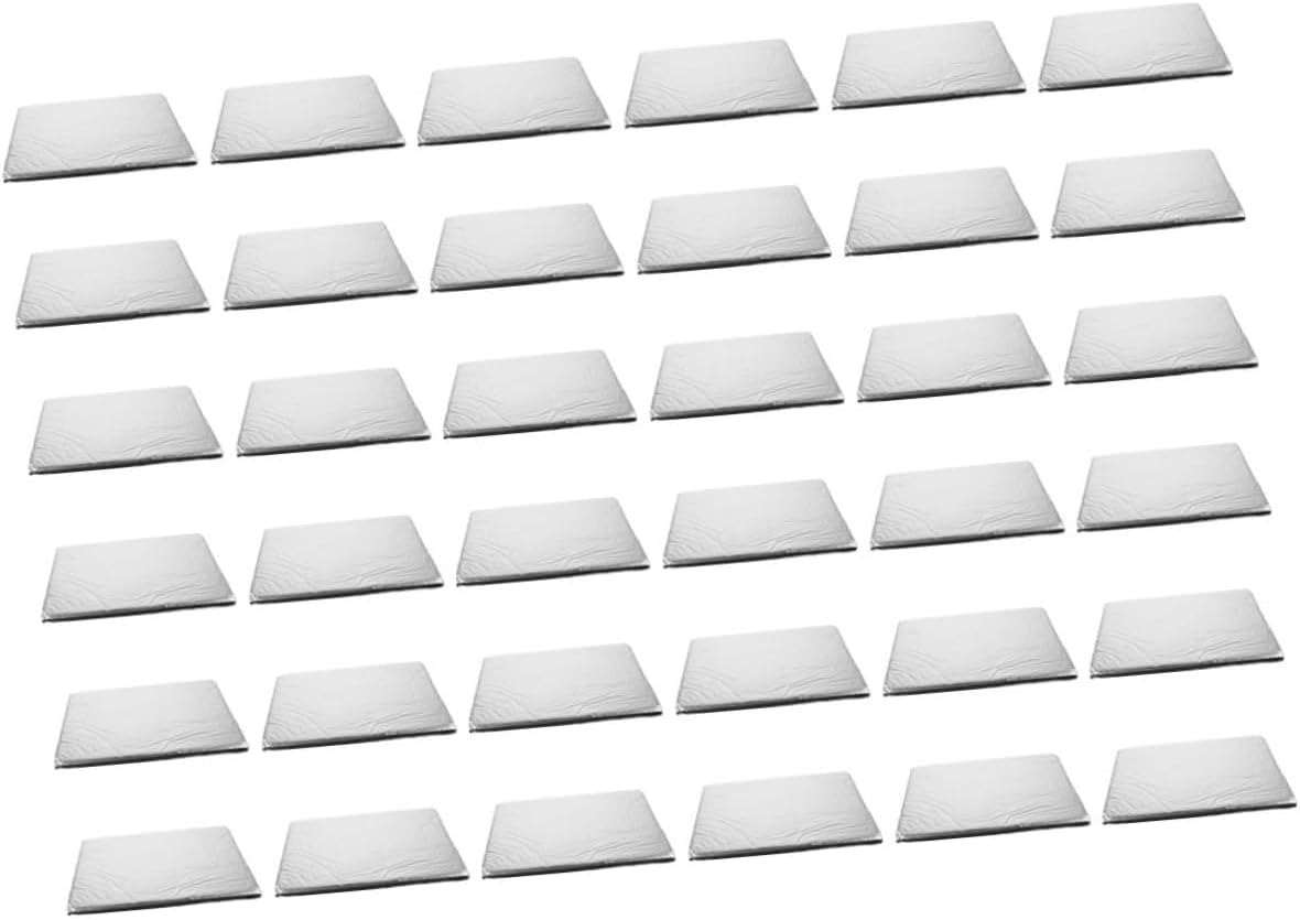Cabilock 50Pcs Aluminum Foil Car Sound Insulation Mat Soundproofing Material for Automotive Office Home Noise Reduction Fire Risk Reduction Durable Design