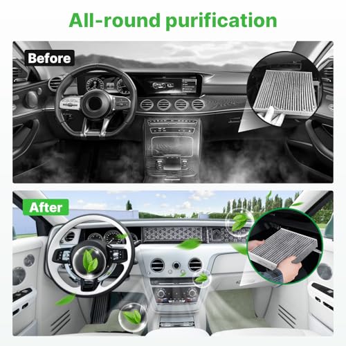 Image of Engine+Cabin Air Filter Kit Fit for 2016-2023 Toyota Tacoma V6 3.5L | 2Pcs, CF10374, CA11895, 99% Filtration Efficiency, Easy Install, Odor control, Great Value, Right Size