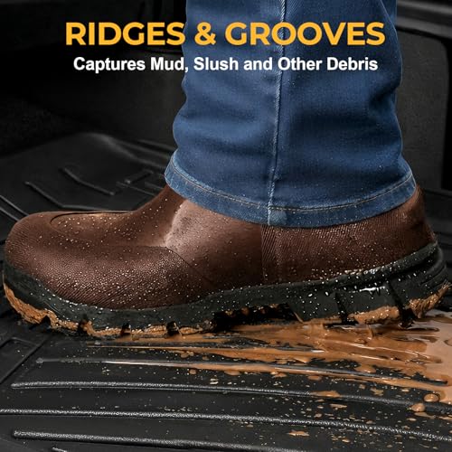 Image of Floor Mats for Ford Escape 2013-2019, All Weather Floor Mats Trunk Cargo Liner with Backrest Protectors and Door Sill Guards Accessories, Full Coverage Set