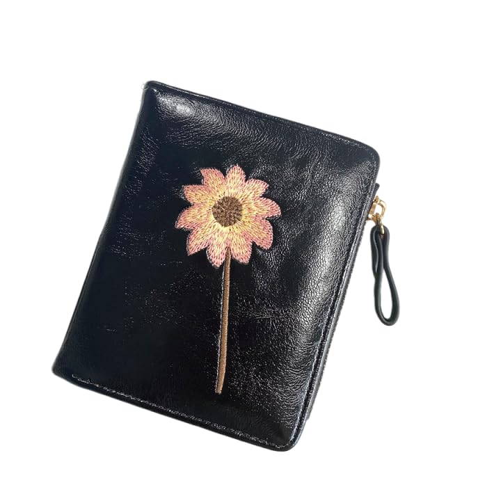 Retro Flower Pattern Short Wallet, Classic Clutch Coin Purse, Textured Card Holder
