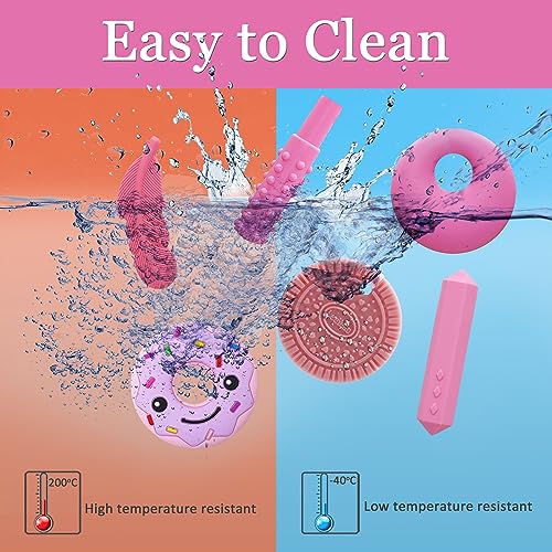 Chew Necklaces for Sensory Kids, Silicone Chewy Necklace for Children with Autism, ADHD, SPD, Chewing, 6 Pack Autism Sensory Toys - Image 5