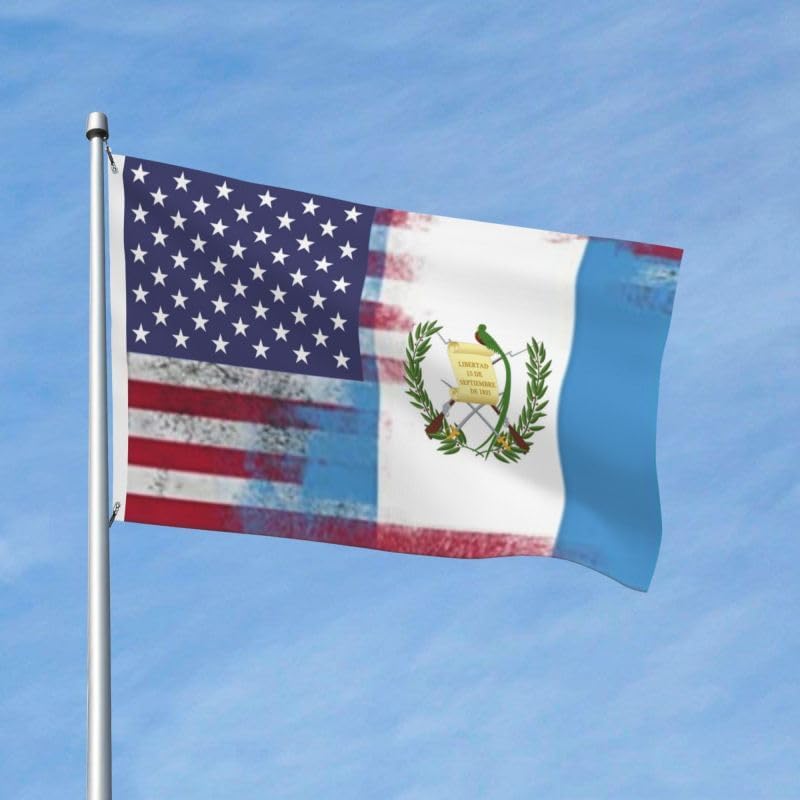 USA Guatemala FLAG 3x5 Double-sided printing-US Polyester Flag-Vivid Color and UV Fade Resistant-Canvas Header
