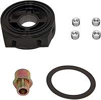 Vista 2 de GlowShift Oil Filter Sandwich Plate Thread Adapter - 20mm x 1.5 Thread - Install up to (4) 1/8-27 NPT Oil Pressure & Temperature Sensors - Includes