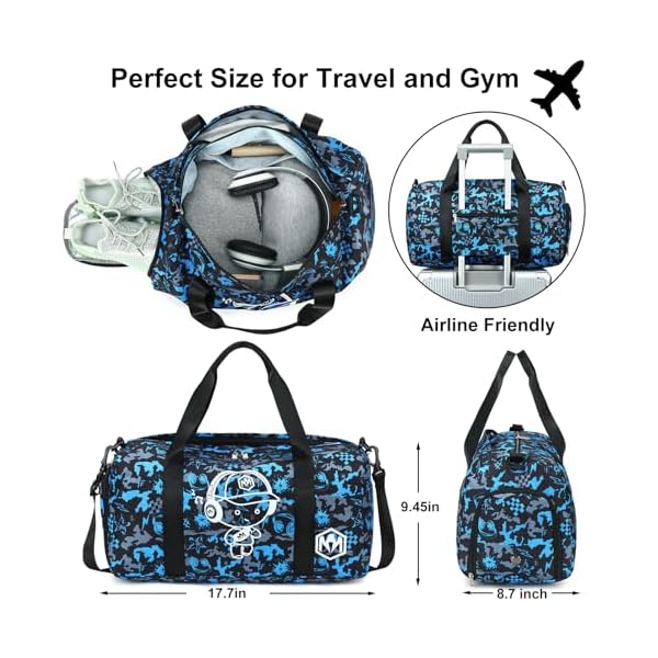 BLUBOON Boy Duffle Bag Kids, Football Gym Bag with Shoe Compartment - Image 3