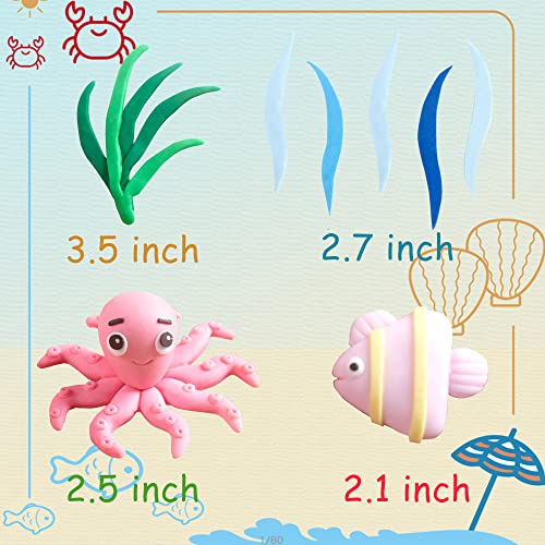 Gallarato 16 Pcs Under The Sea Cake Decoration Ocean Cake Topper Under The Sea Party Supplies Devil Fish, Octopus, Seahorse Cake Decor #TOP2