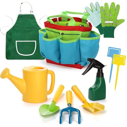 9PCS Kids Garden Tools Set,Boys Girls Gardening Kit Tools Includi...