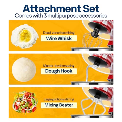 VIVOHOME 1500W Stand Mixer 5.7L Tilt-Head Kitchen 10 Speed Electric Food Mixer Make Bread with Beater, Dough Hook and Egg Separator - Image 7