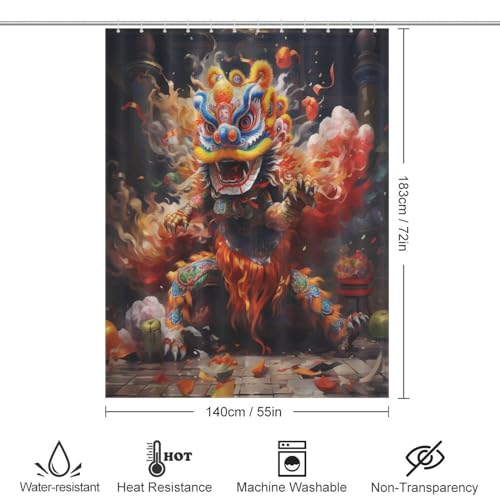 Rideau de douche anti-éclaboussures 140x183cm lavable pour sol sec - 4