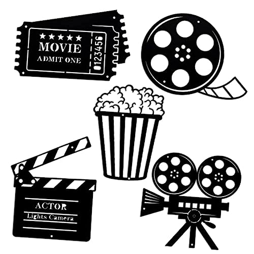 KICHOUSE 5 Stück Wandkunstset Kino Wanddekoration Metall Schilder Für Heimkino Wohnzimmer Theaterraum Vielseitige Medienraumdekoration Langlebig Und Stilvoll Für Filmabende Und Partys KICHOUSE 5 Stück Wandkunstset Kino Wanddekoration Metall Schilder Für Heimkino Wohnzimmer Theaterraum Vielseitige Medienraumdekoration Langlebig Und Stilvoll Für Filmabende Und Partys