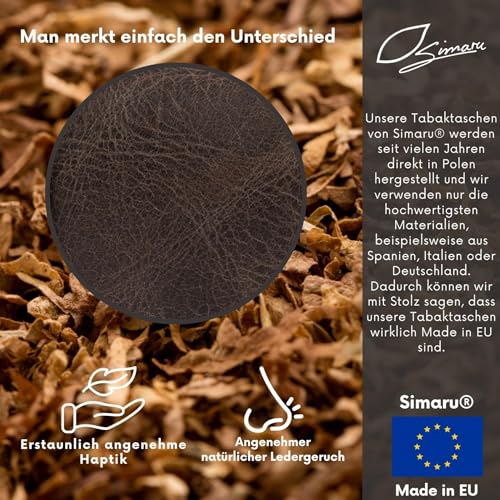 Tabaktasche Simaru aus Leder für 30g Tabakbeutel und Zubehör