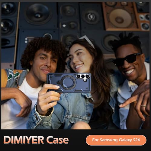 Image of for Samsung Galaxy S26 Case Magnetic with Stand, with Mag-Safe, with Screen Protector, Wireless Charging, Shockproof for Samsung S26 5G Phone Case, Ring Holder Cover for Samsung S26 Blue