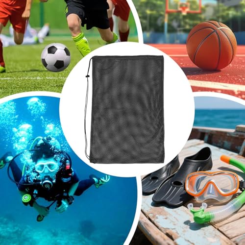 Bolsa de malla grande impermeable con cordon para aletas de buceo 4