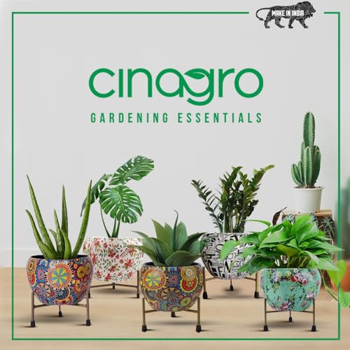 Image of CINAGRO Cycle-Shaped Metal Plant Stand for Indoor & Outdoor Use, Metal Cycle Flower Vase, Decorative Iron Planter Pot Holder for Flowers & Ornaments (18 x 8 x 8cm) Style: Urban Pedal, Small