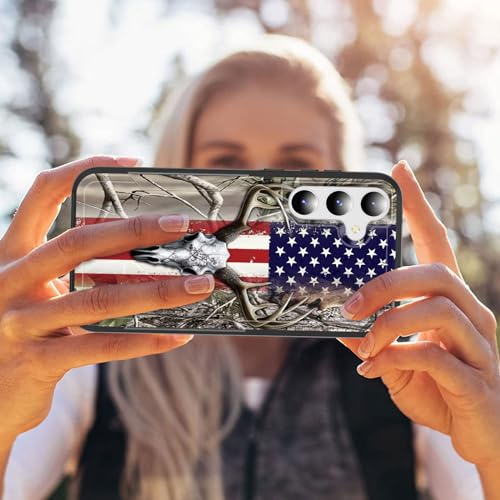 JHYYTUJTYP for Galaxy A55 5G/A35 5G Case,[Military Grade Drop Tested] Heavy-Duty Tough Rugged Shockproof Protective Case for Samsung Galaxy A55 5G/A35 5G 6.6 Inch,American Flag Camo Deer Skull - image 7