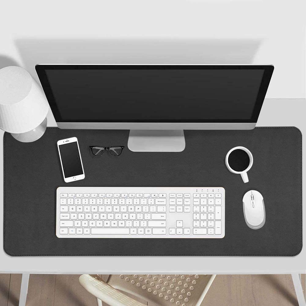 RENMTURE Tappetino Per Mouse Extra Large 120 Cm - Doppio Lato In Sughero E Ecopelle - Antiscivolo E Impermeabile - Colore Grigio Blu