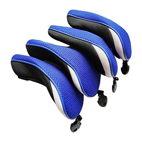 kepoda 4Pcs Golf Hybrid Club Head Cover UT Rescue Covers Interchangeable Number Tags (Blue) Cover