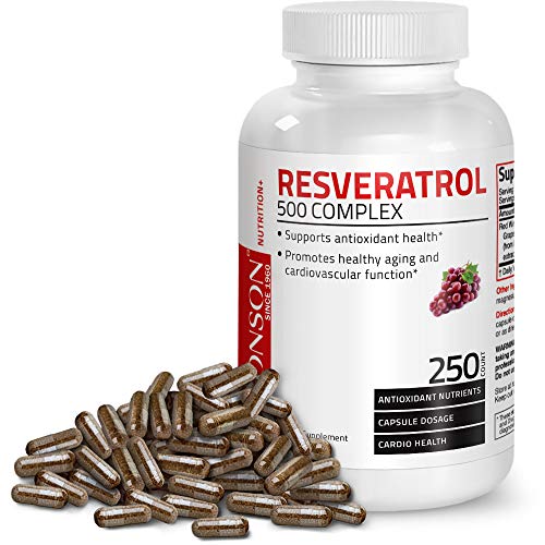 Resveratrol 500 Complex Red Wine Extract Natural Antioxidant Supplement for Cardiovascular & Immune