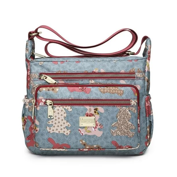 Image of Women Sling-body Bag Waterproof Nylon Multi-layer Sling Bag Casual Satchel Bag Shoulder Bag Messenger Bag Travel Sling-body Bag Day Pack Card Holder Black and Silver.