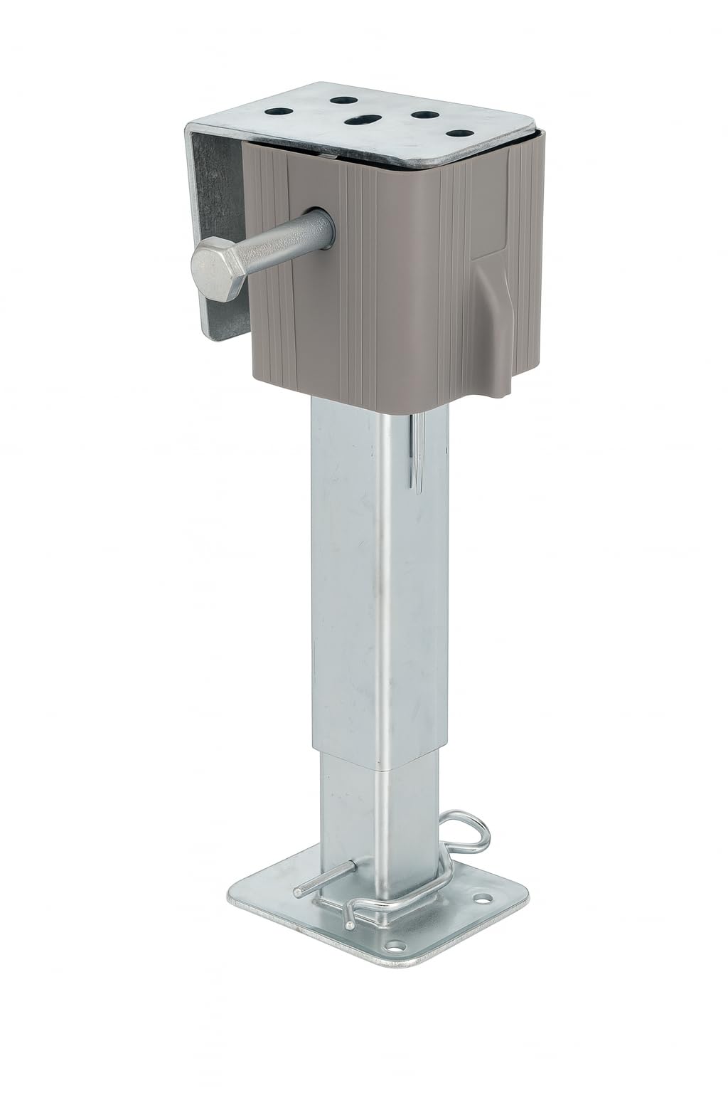 Preiswert & Gut 2 STK Stützen höhenverstellbar klappbar, Stahl verzinkt 290-460 mm | Kurbelstütze Set mit Befestigungsmaterial für Wohnmobil und Wohnwagen, bis 500 kg, Preiswert&Gut