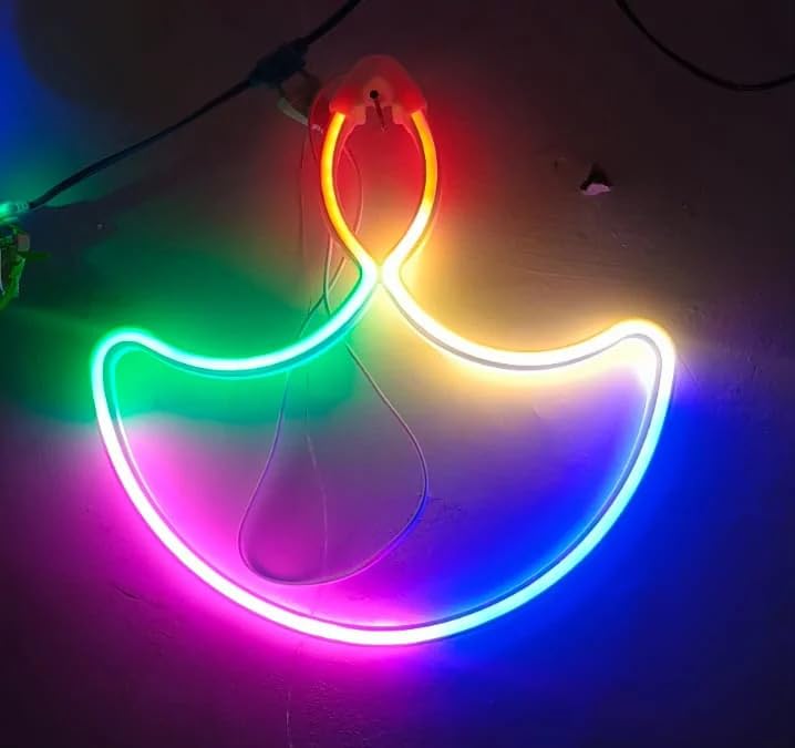 Image of XERGY LED Neon Diya Light - Multicolor Decorative Wall Hanging Neon Lamp for Diwali, Festivals, Home & Party Decoration