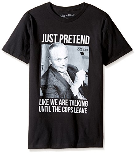T-Line Men's The Office TV Series Creed Cops Graphic T-Shirt, Black, Medium
