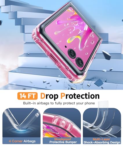 Image of FNTCASE for Motorola Razr-Ultra-2026 /2025 Clear Case with Screen Protector | Anti Yellowing, Military Grade Drop Protection, Rugged Shockproof Phone Cover, Transparent Cell Phone Case