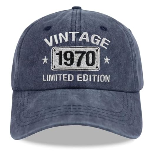 Vintage 1970 Limited Edition Hats for Men Women, 55th Birthday Decorations, 55 Year Old Baseball Cap Retirement Gifts for Dad Mom Retirees Navy