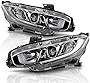 ACANII - For [Halogen Model] 2016-2021 Honda Civic LED DRL Projector Headlights Headlamps Pair Driver & Passenger Side