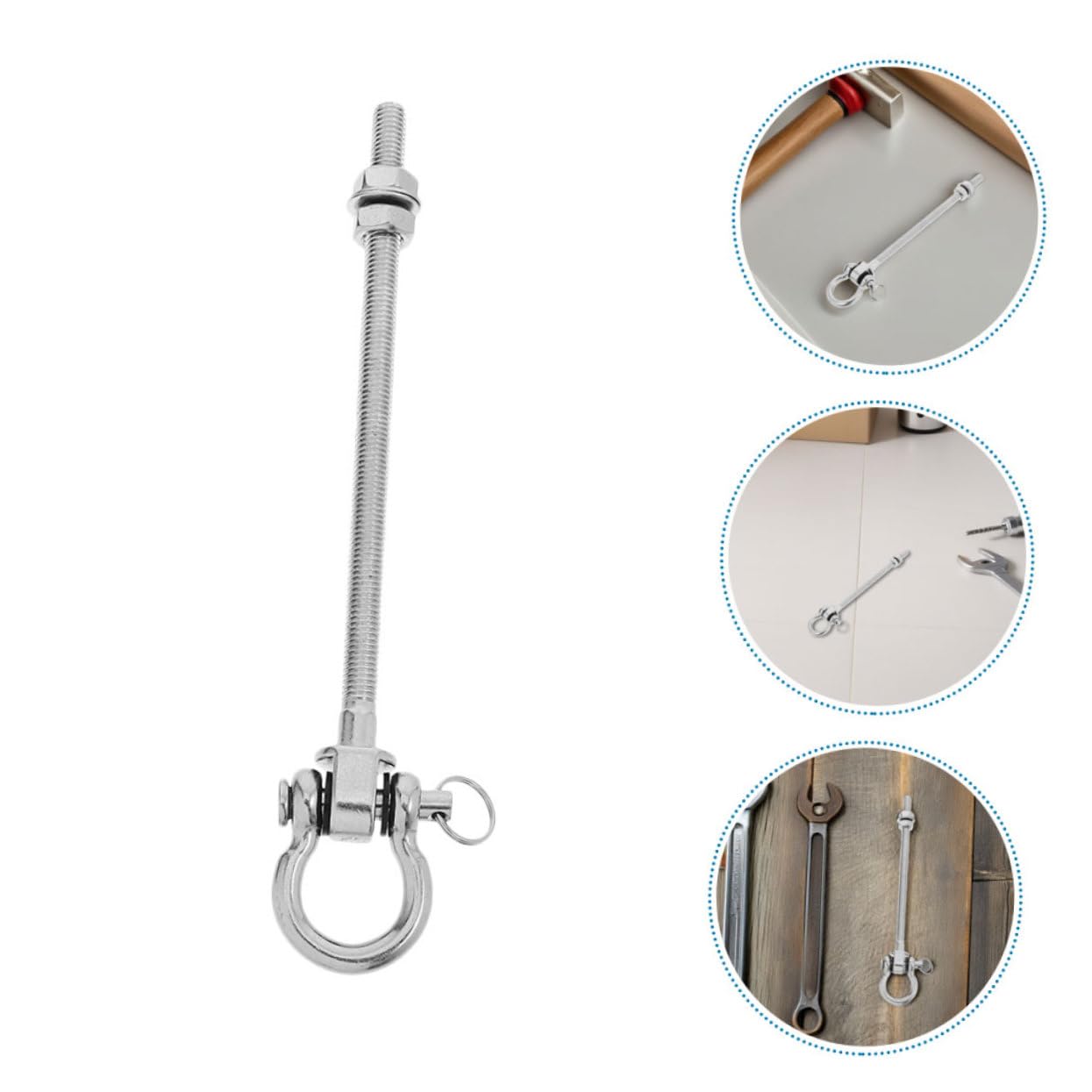 Ganchos Giratorios para Silla Columpio de Acero Inoxidable 2 Piezas